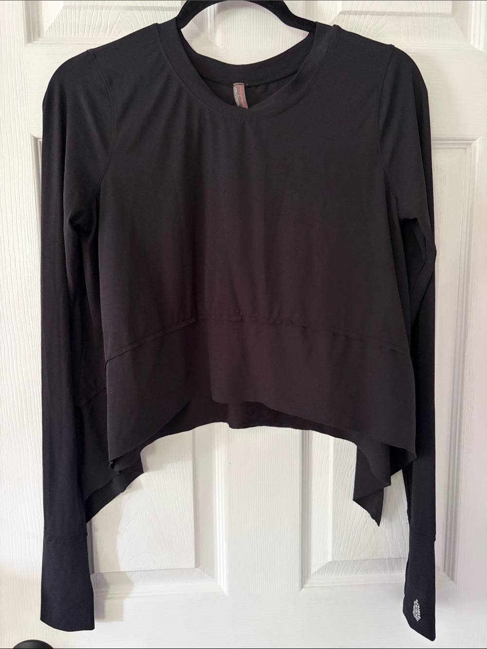 FP Movement by Free People Black Layered Hem Long-Sleeve Tee